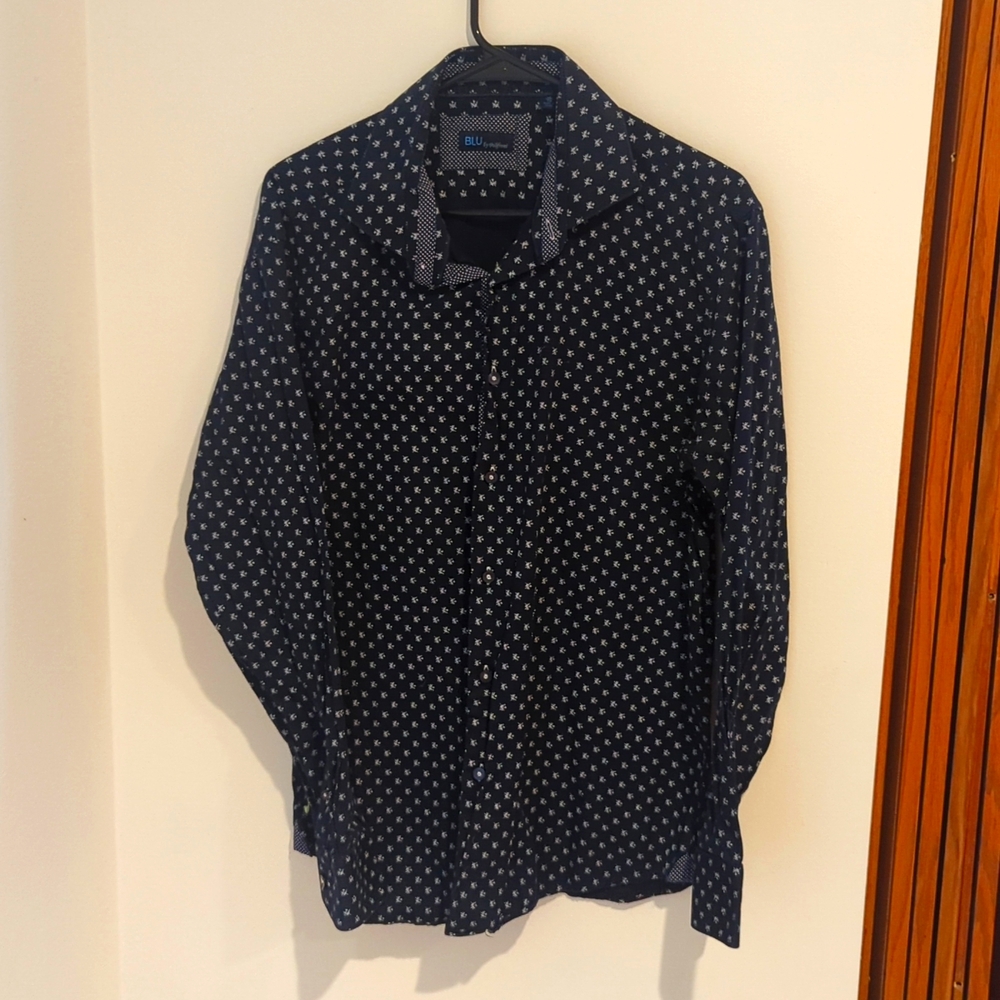 Men's XL BLU by Polfroni dress shirt